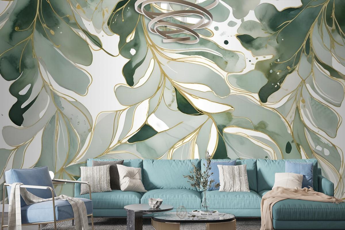 Tropical Fresh Leaf Wallpaper Mural