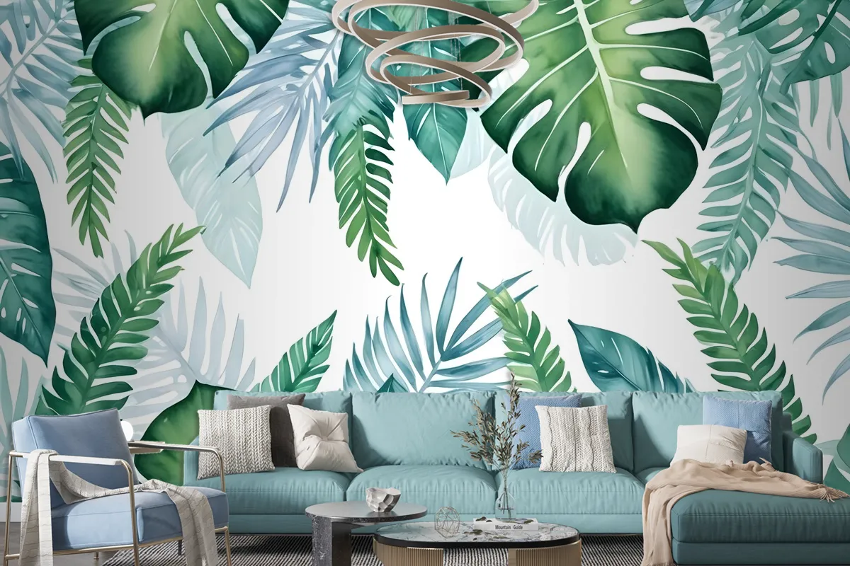 Tropical Palm Leaf Wallpaper Mural