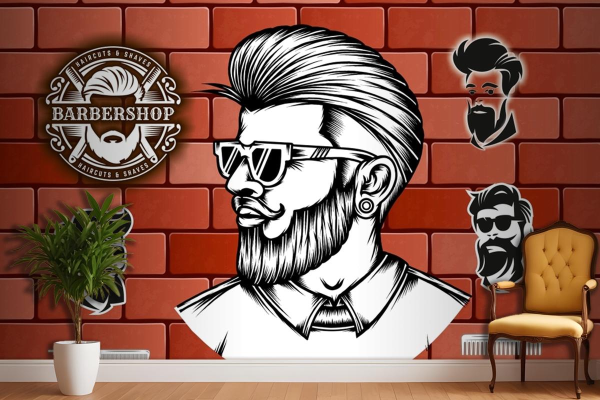 Tuğla Arka Plan Barbershop Duvar Kağıdı