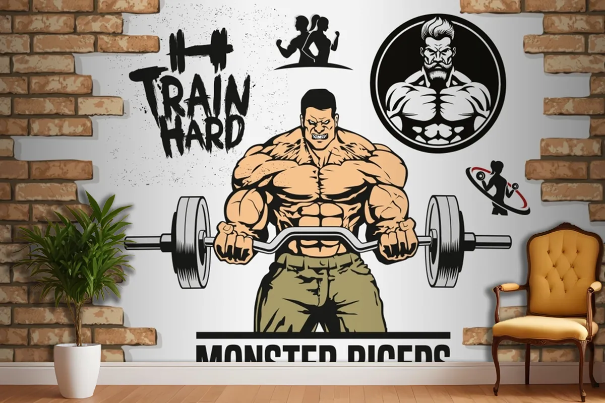 Tuğla Duvar Halter Gym Duvar Kağıdı