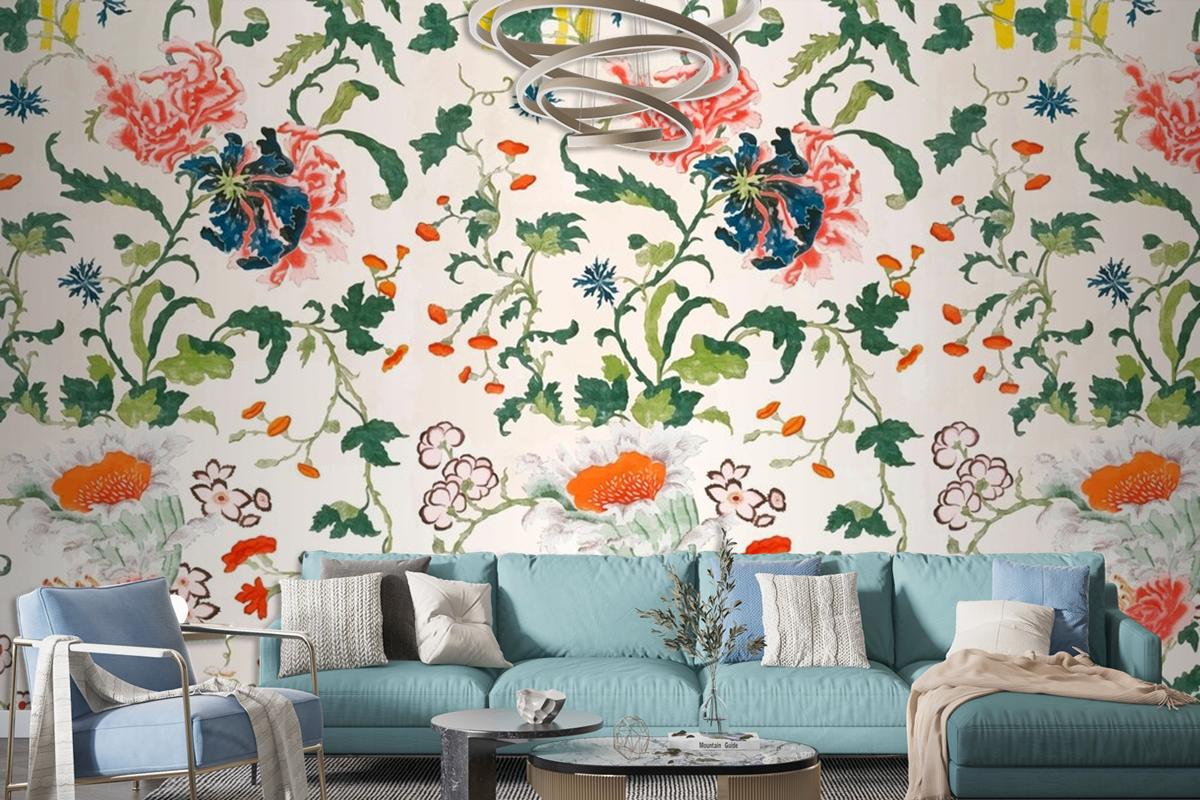 Vintage Floral Pattern Wallpaper Mural