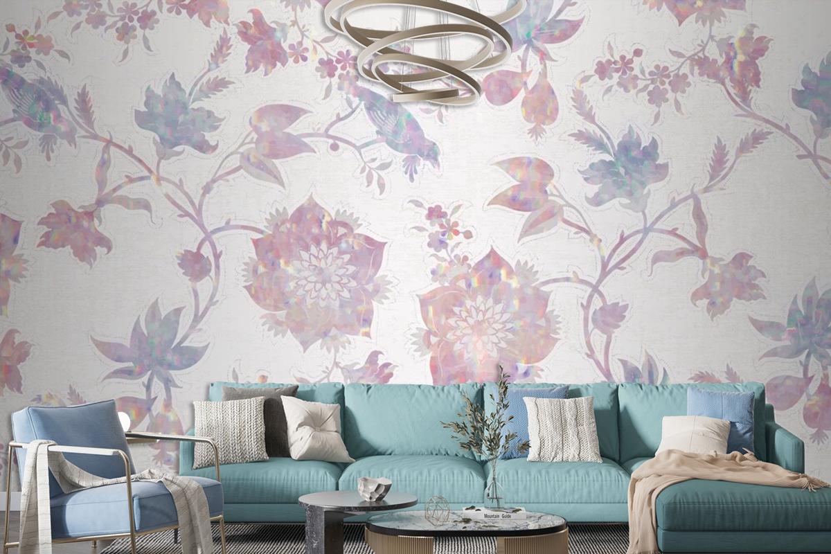 Vintage Nature Holographic Composition Wallpaper Mural