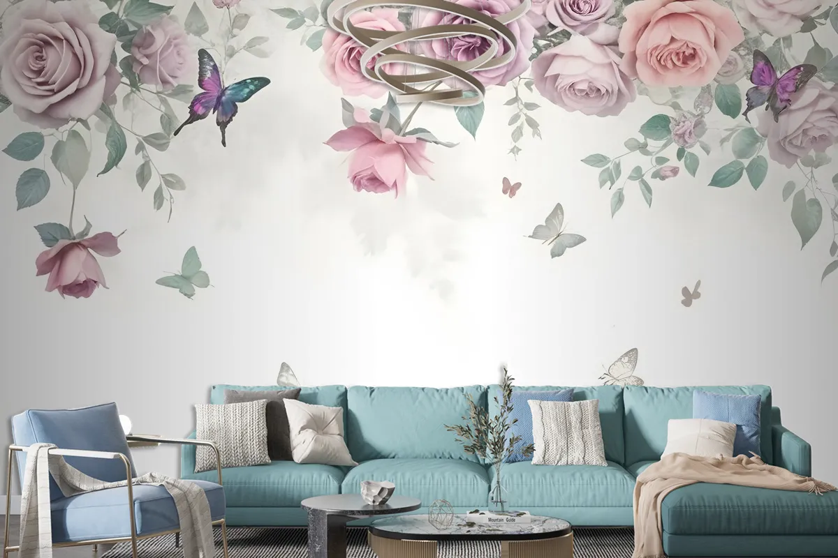 Vintage Peony Flowers Wallpaper Mural