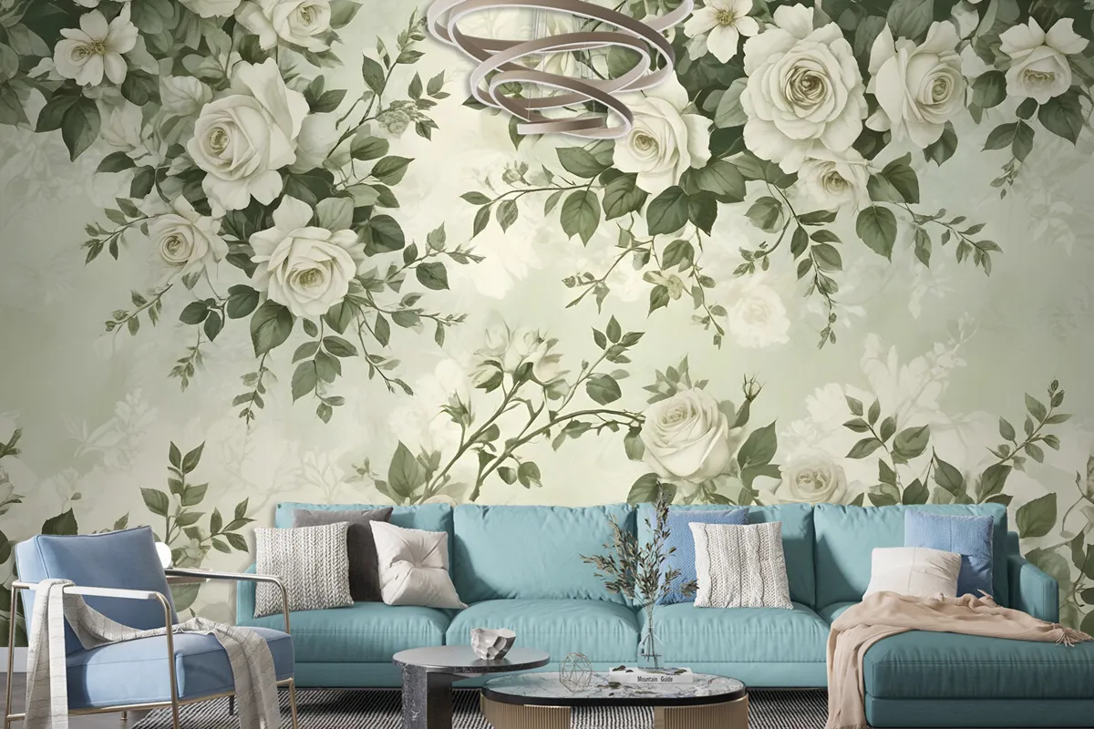 Vintage Rose Flower Wallpaper Mural