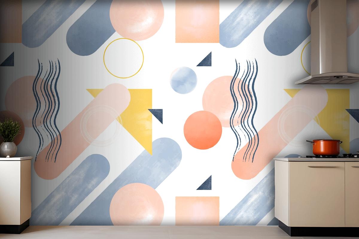 Watercolor Abstract Design Kitchen Wallpaper Mural