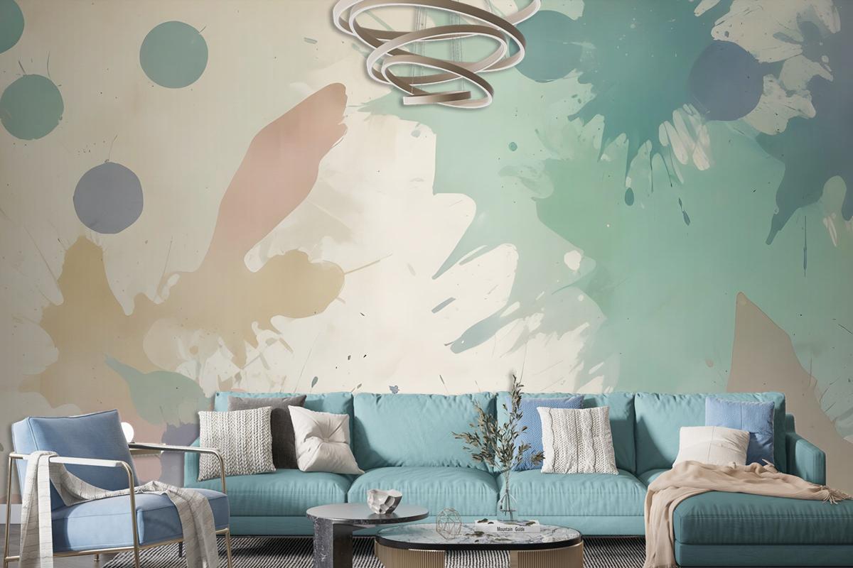 Watercolor Abstract Flowers Wallpaper Mural