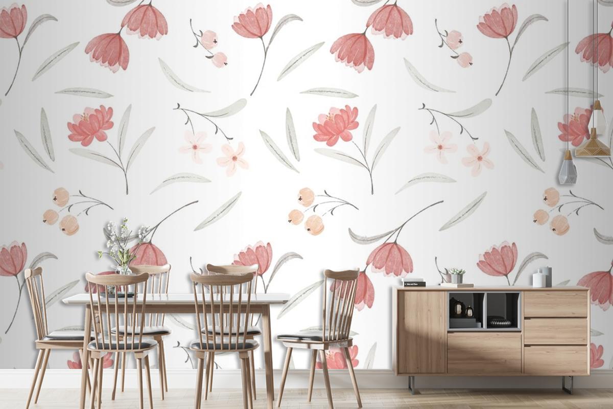 Watercolor Boho Pattern Design Wallpaper Mural