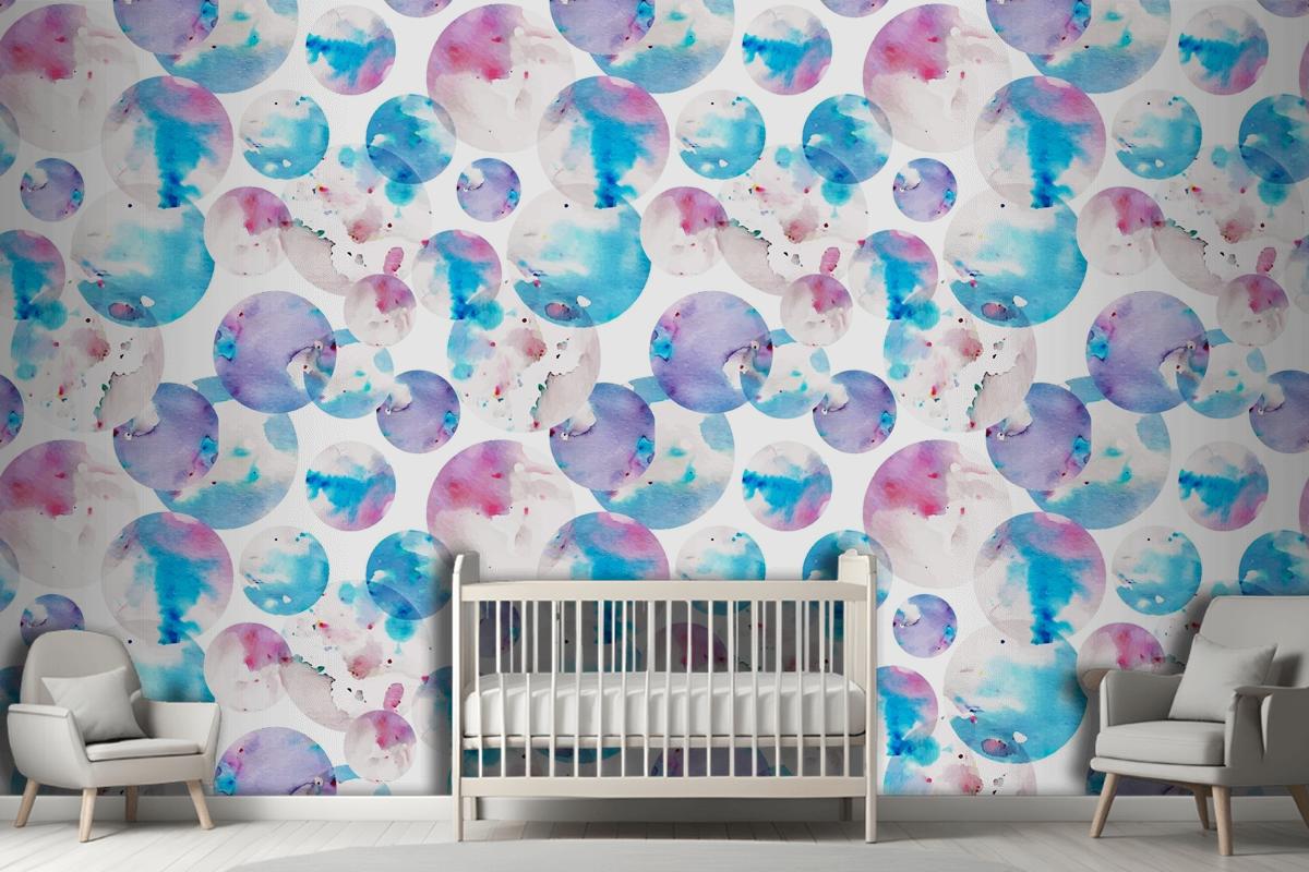 Watercolor Dotty Pattern Wallpaper Mural