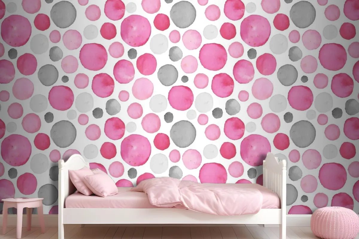 Watercolor Dotty Pattern Wallpaper Mural