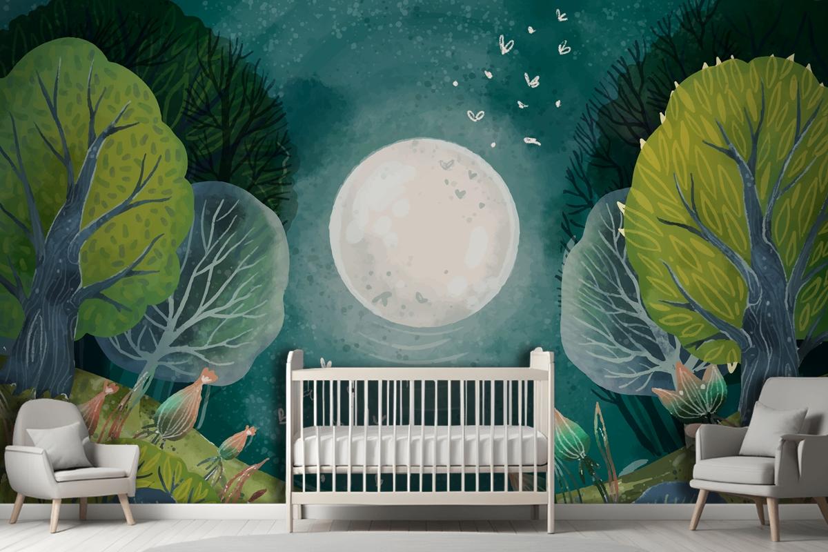 Watercolor Enchanted Forest Wallpaper Mural