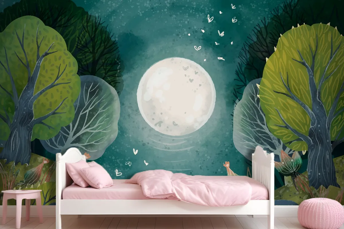 Watercolor Enchanted Forest Wallpaper Mural