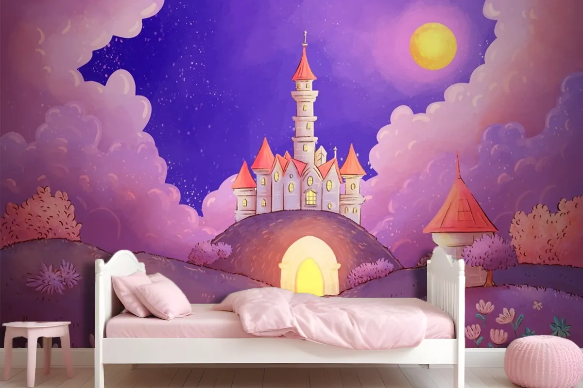 Watercolor Fairytale Background Wallpaper Mural