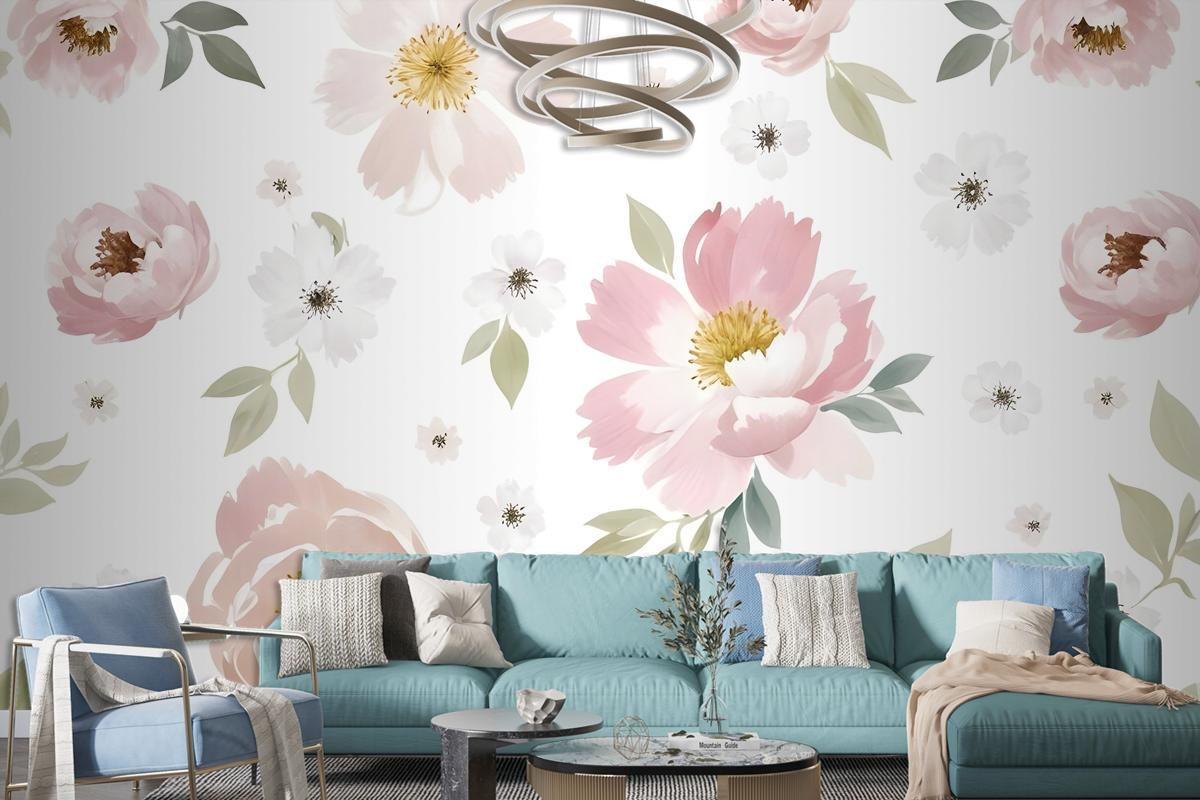 Watercolor Floral Wallpaper Mural