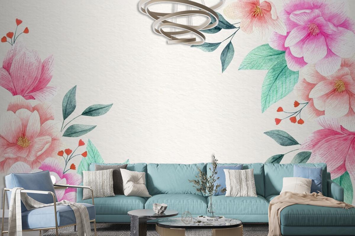 Watercolor Floral Wallpaper Mural 