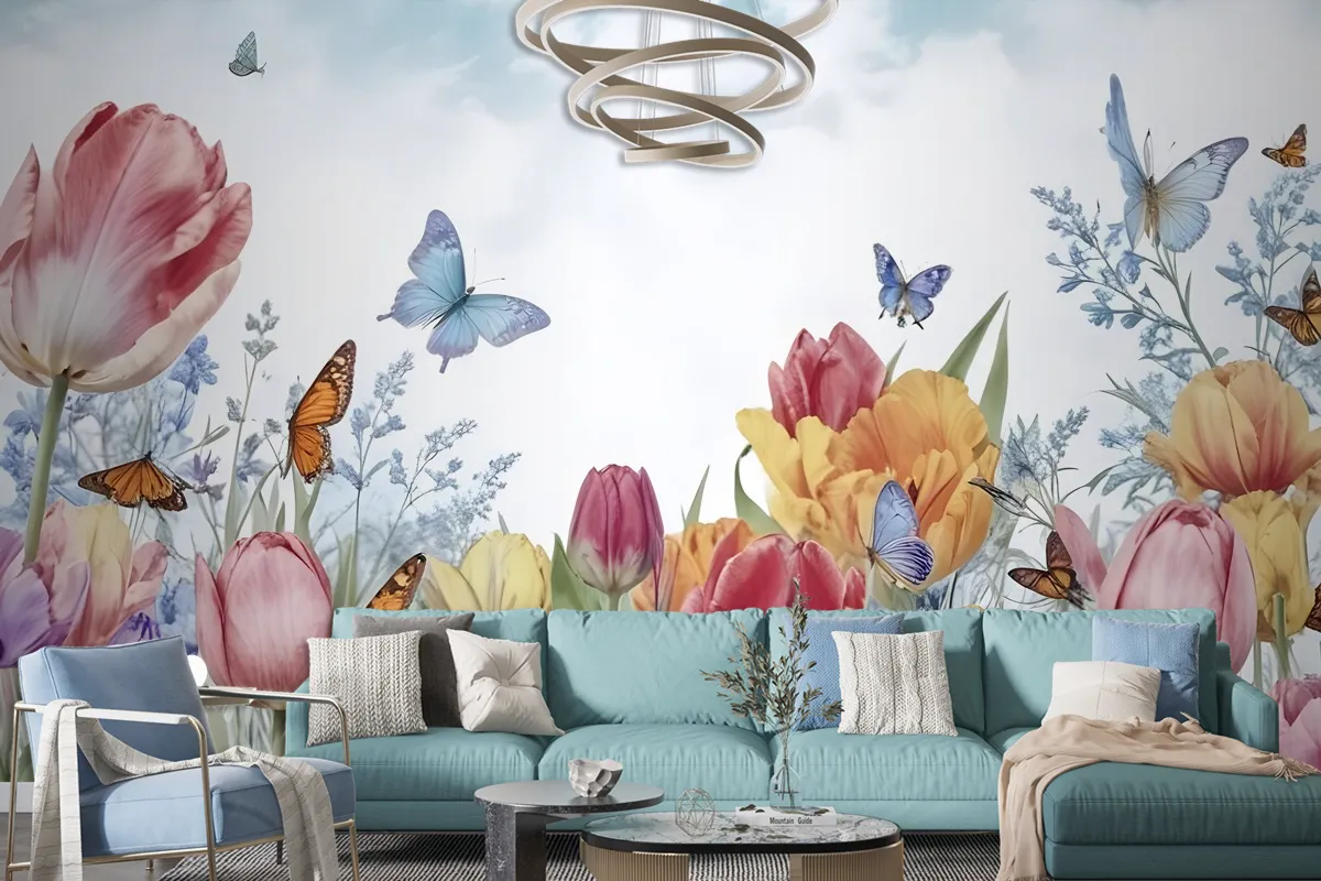 Watercolor Garden Floral Wallpaper Mural