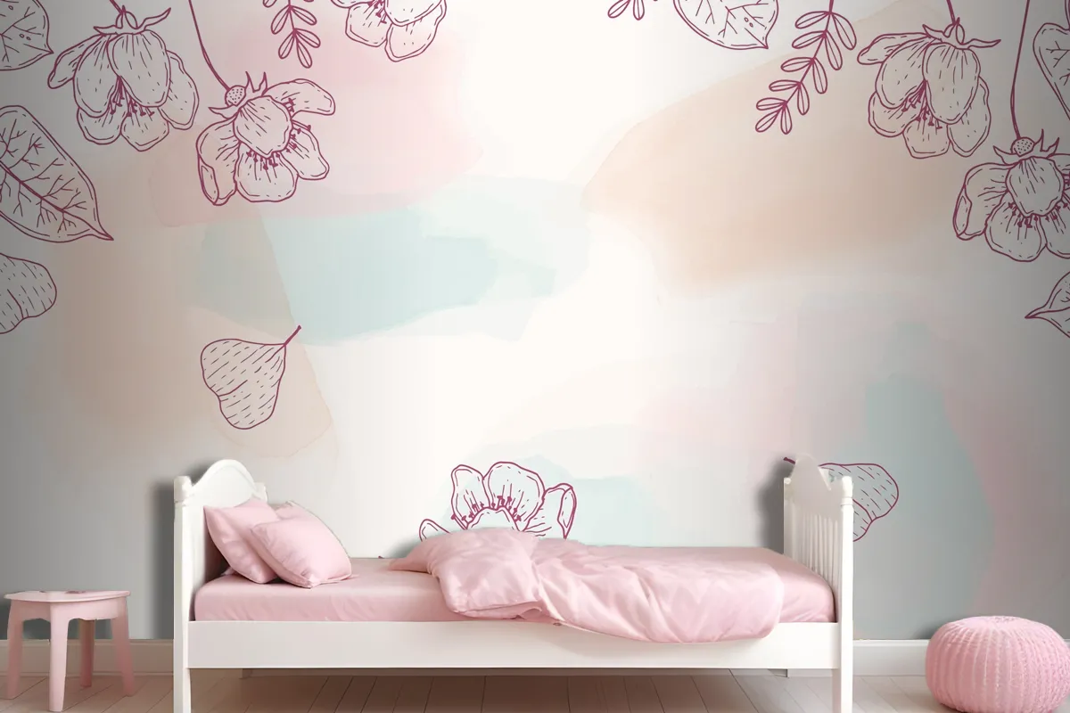 Watercolor Hand Drawn Background Wallpaper Mural