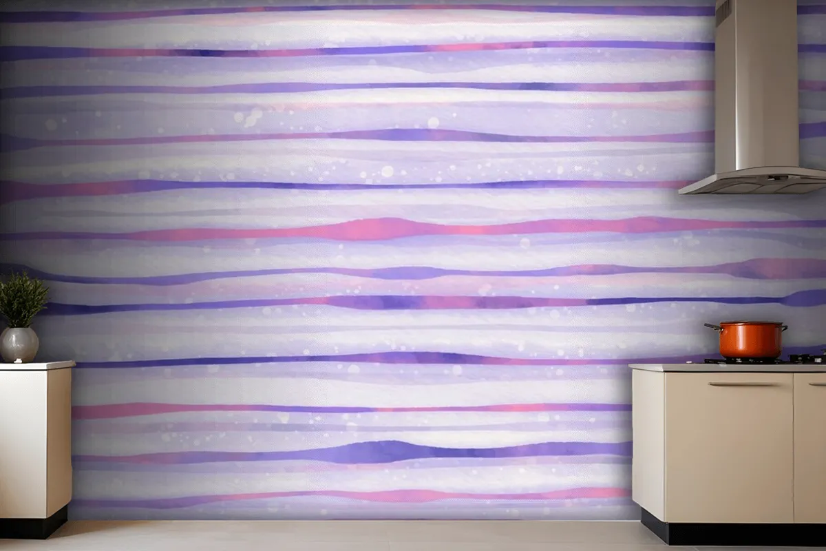 Watercolor Purple Striped Background Wallpaper Mural