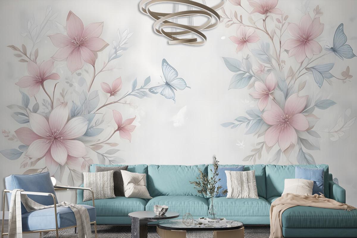 Watercolor Soft Flower Wallpaper Mural