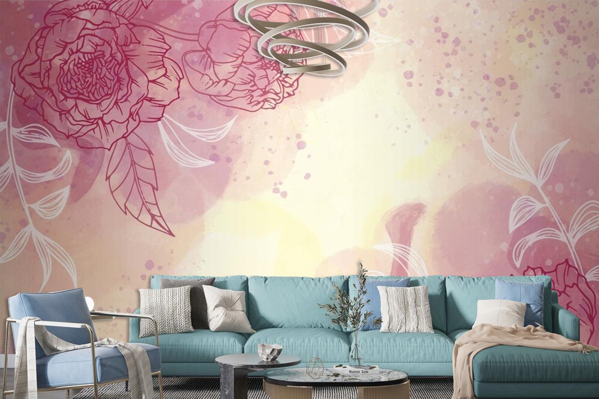 Watercolor Spring Background Wallpaper Mural