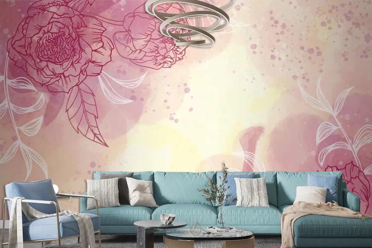 Watercolor Spring Background Wallpaper Mural