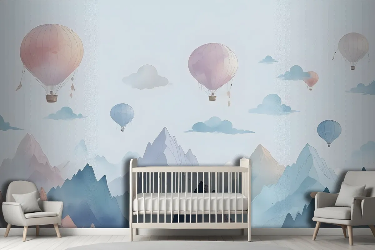 Watercolor Style Kids Landscape Wallpaper Mural