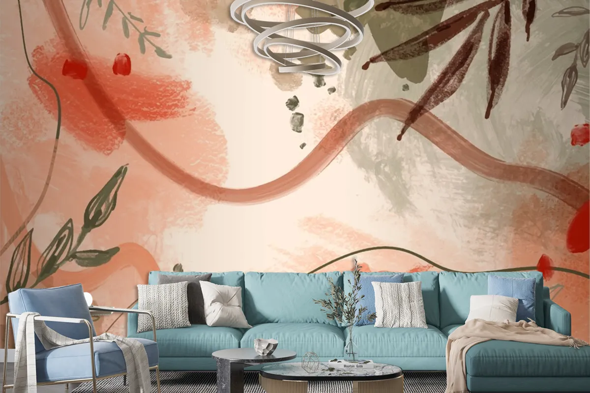 Watercolor Terracotta Pattern Design Wallpaper Mural