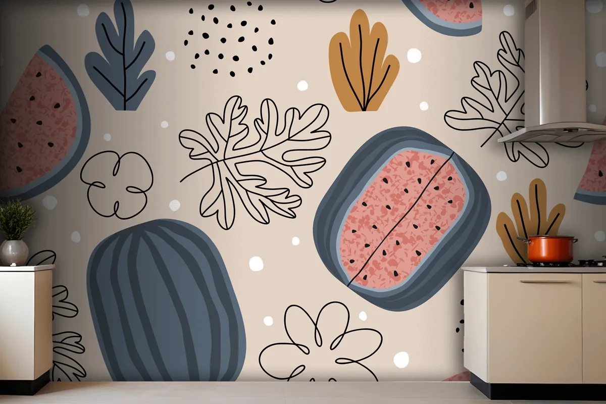 Watermelon Seamless Pattern Kitchen Wallpaper Mural