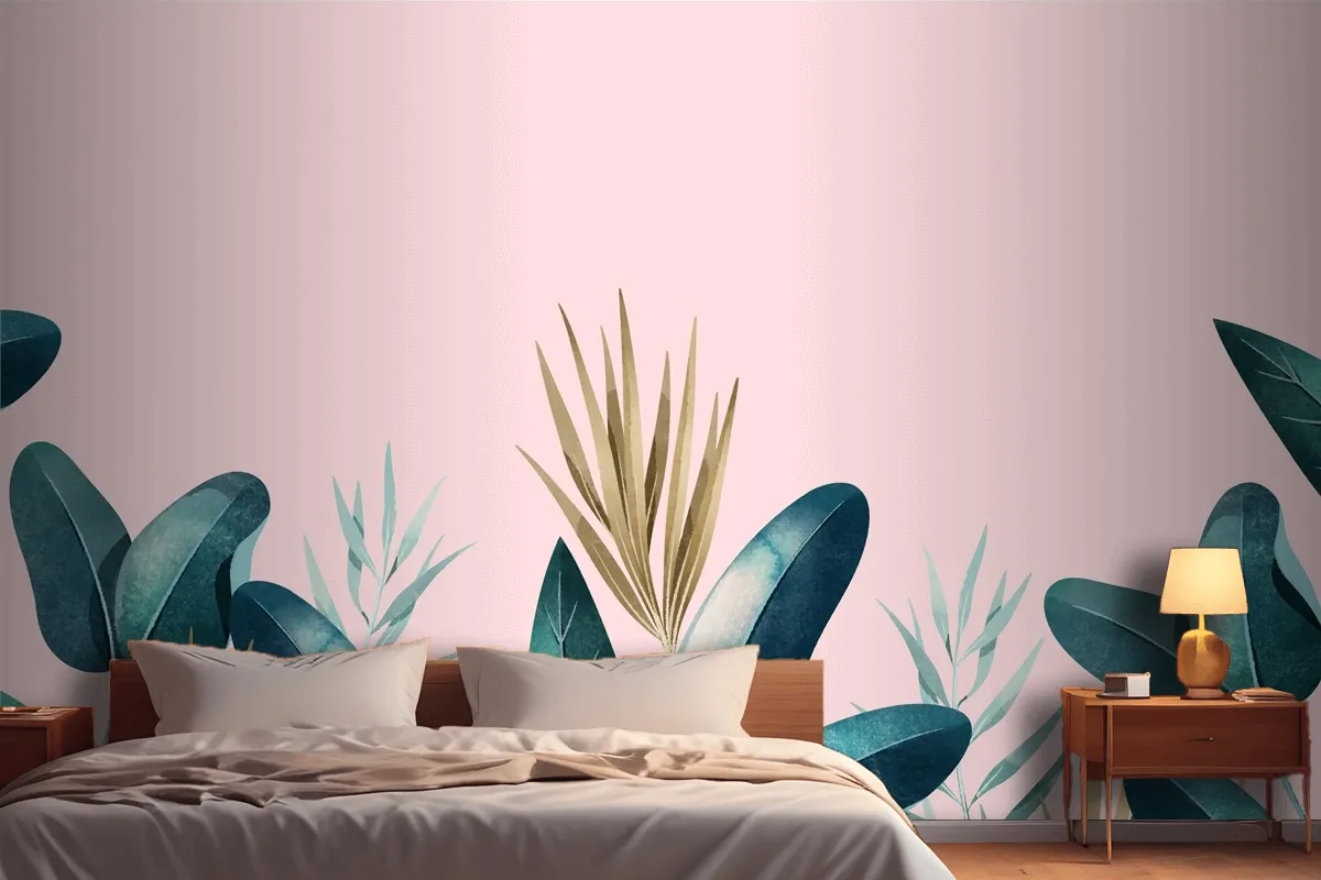 Tropical Leaf Bedroom Wallpaper Mural