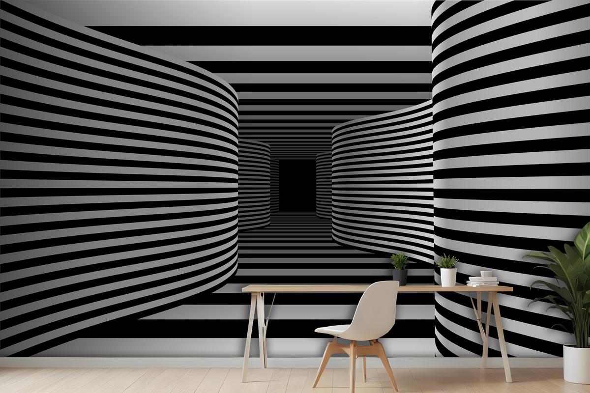 Realistic Optical Illusion Background Wallpaper Mural