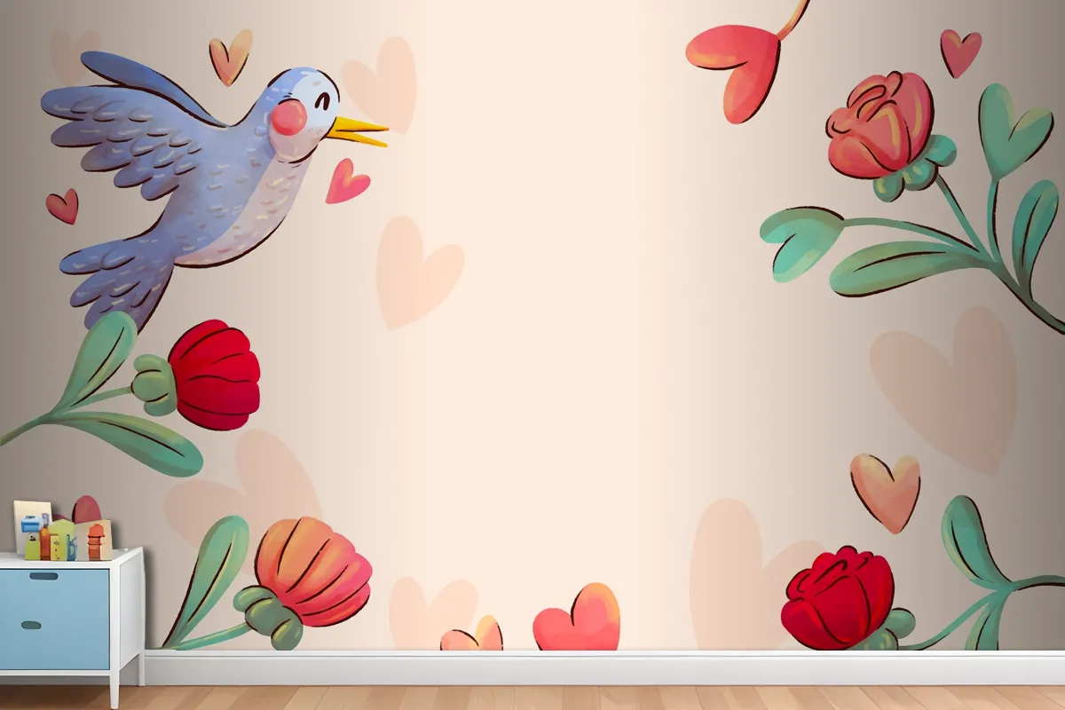 Watercolor Background For Valentines Day Celebration Wallpaper Mural