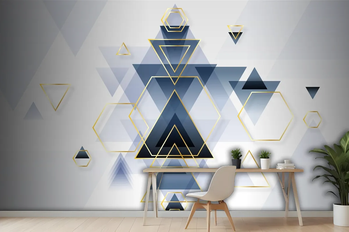 Abstract Gradient Geometric Wallpaper Mural