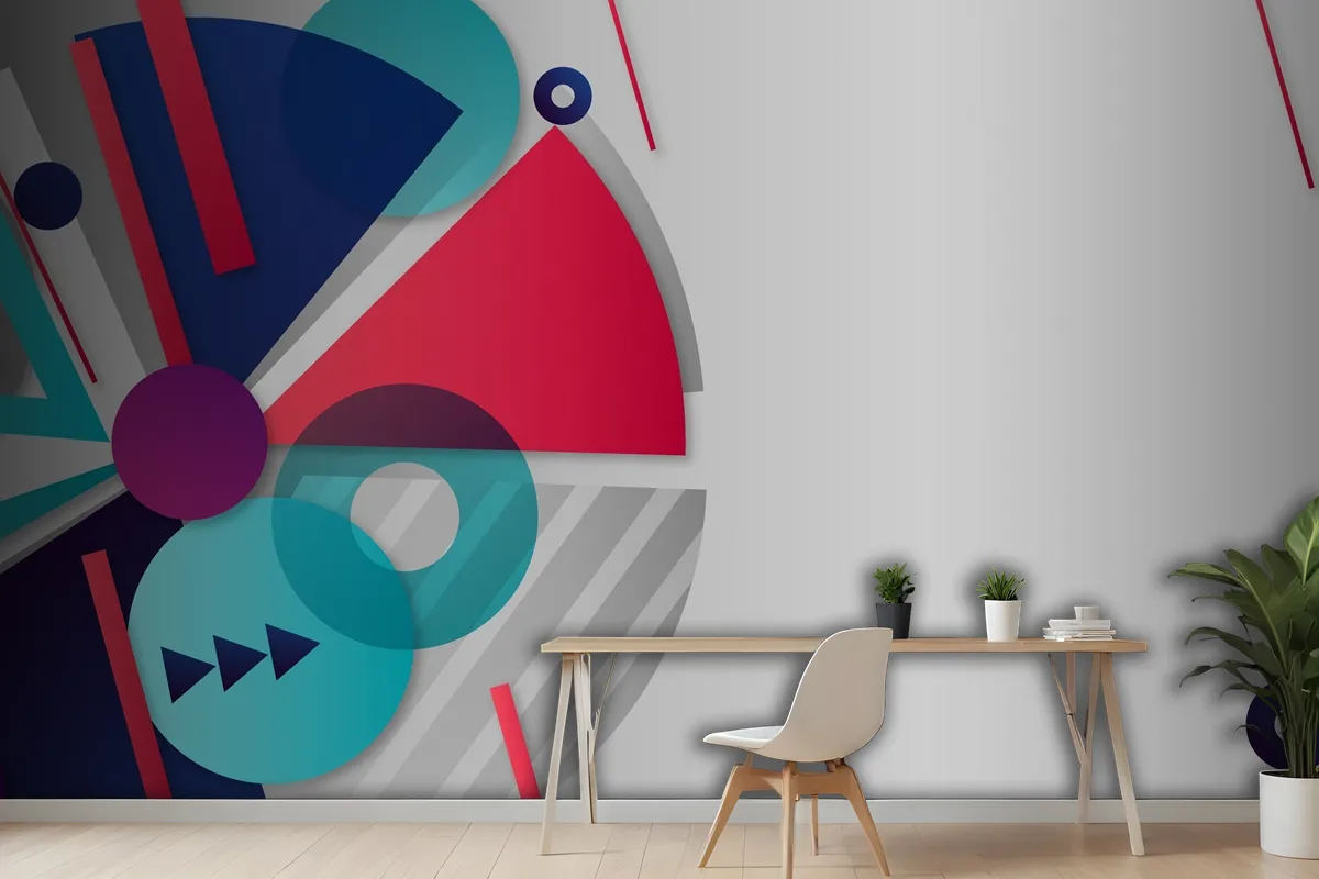 Gradient Multicolored Geometric Wallpaper Mural