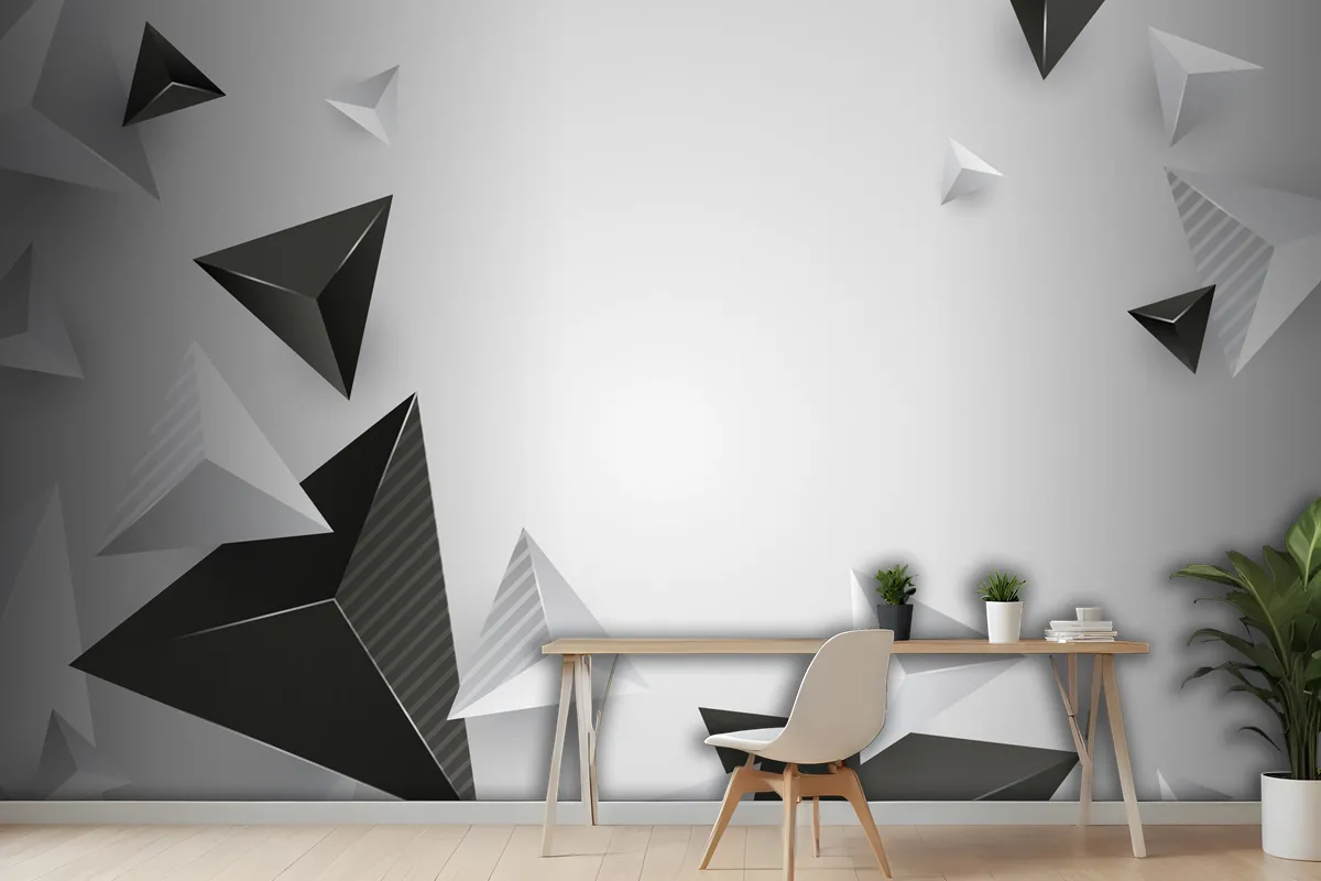 Realistic Polygonal Background Office Wallpaper Mural