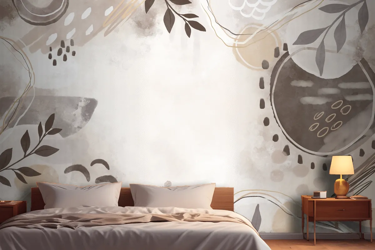 Watercolor Neutral Earth Tones Wallpaper Mural