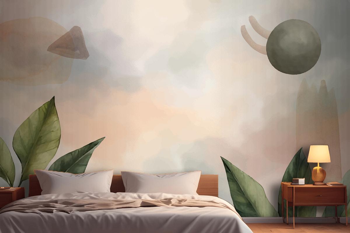 Watercolor Soft Earth Tones Background Wallpaper Mural