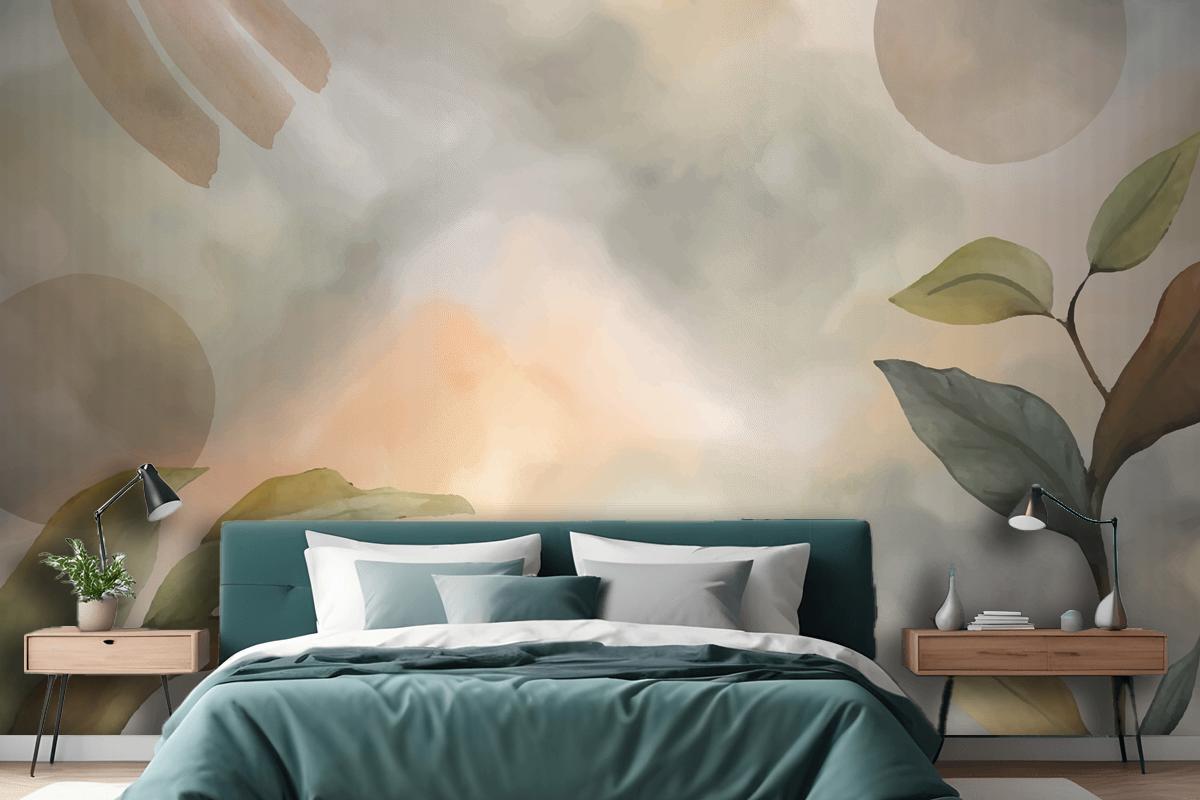 Watercolor Soft Earth Tones Background Wallpaper Mural