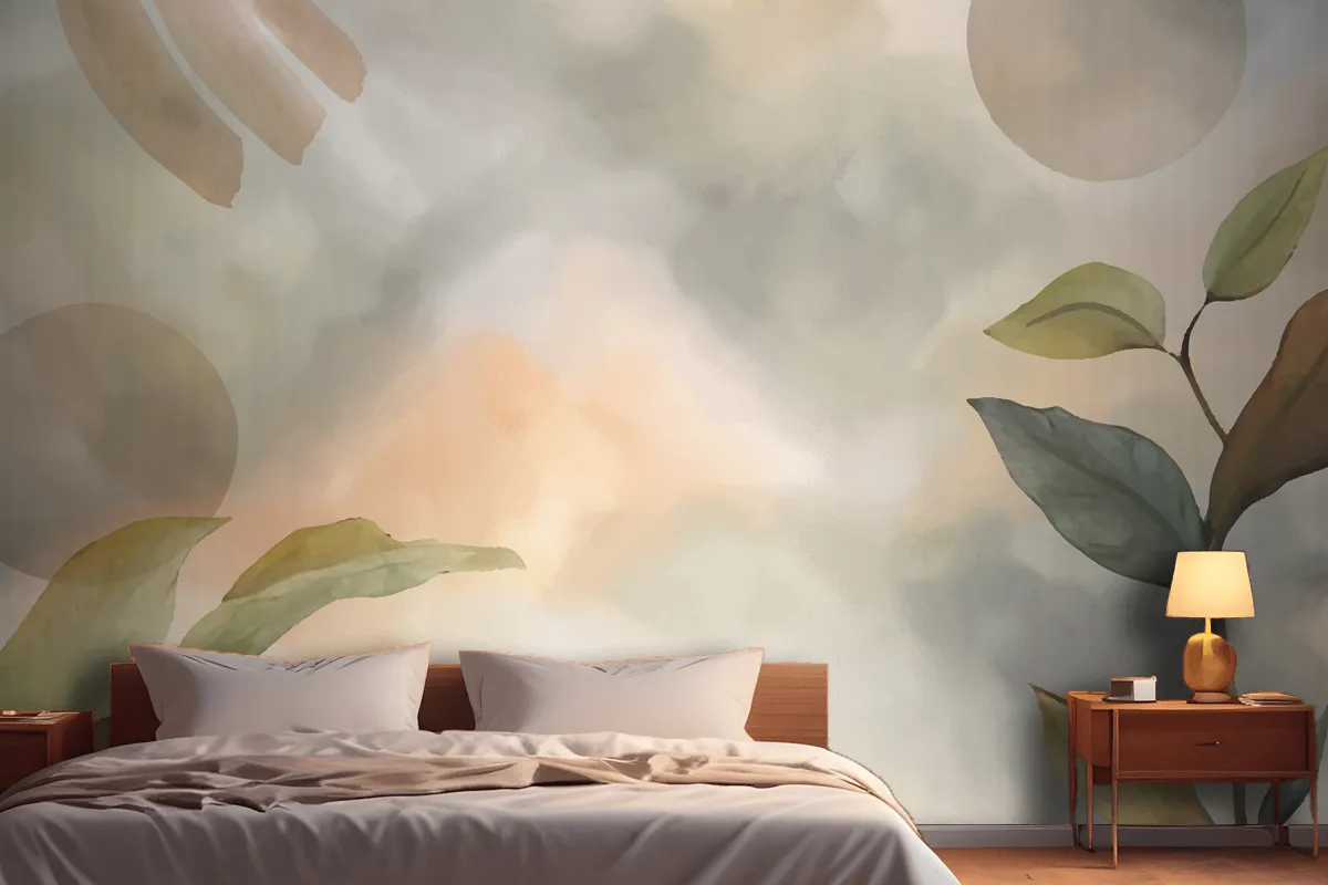 Watercolor Soft Earth Tones Background Wallpaper Mural