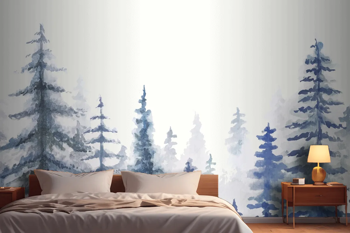 Hand Painted Watercolor Nature Background Wallpaper Mural