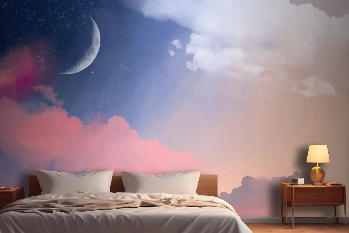 Hand Painted Watercolor Pastel Sky Wallpaper Mural