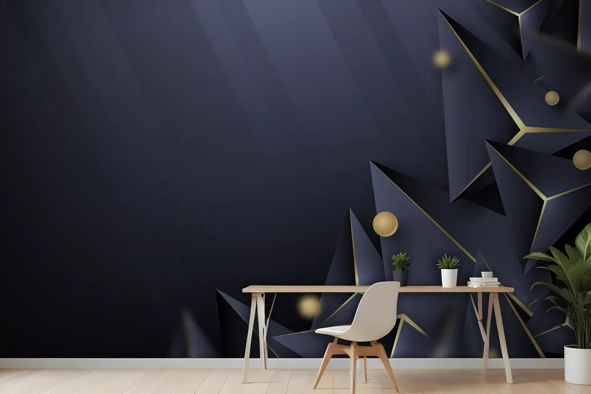 Realistic Polygonal Office Wallpaper Mural