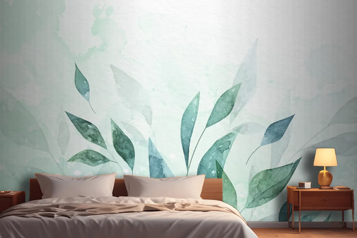 Hand Painted Watercolor Nature Background Wallpaper Mural