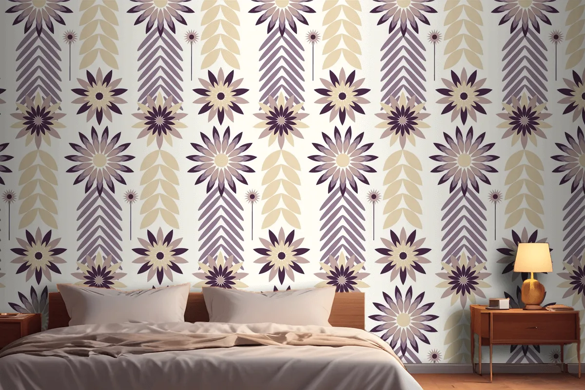 Flat Scandinavian Design Pattern Wallpaper Mural