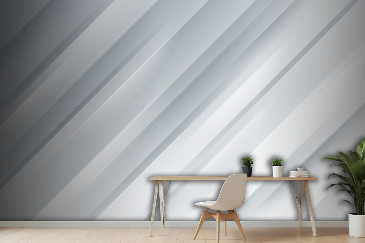 Elegant White Background With Shiny And Shadow Lines Wallpaper Mural