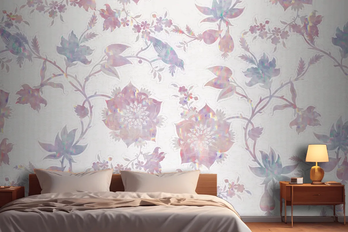 Vintage Nature Holographic Composition Wallpaper Mural