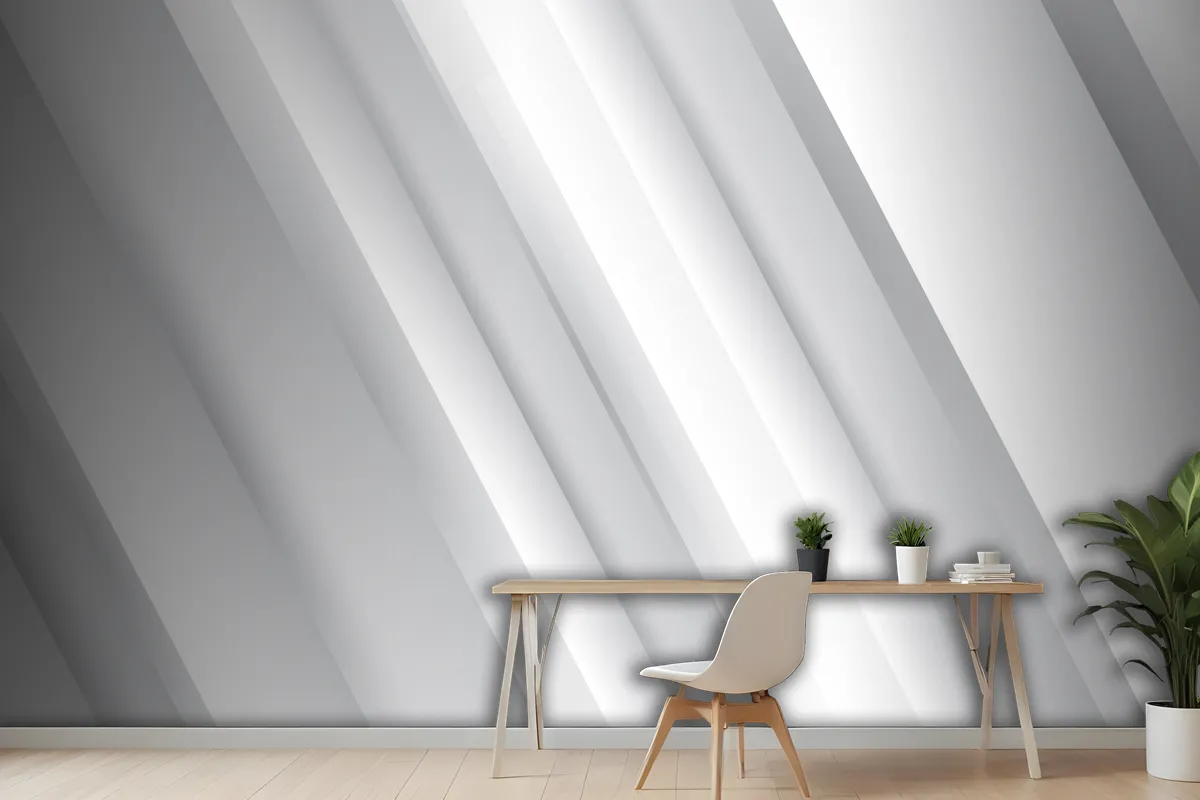 Gradient White Monochrome Background Wallpaper Mural