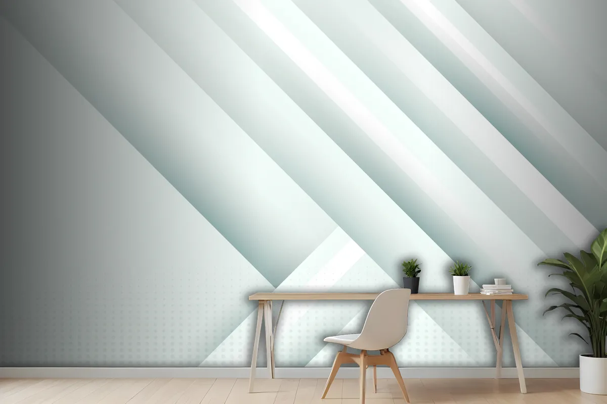 Gradient White Monochrome Office Wallpaper Mural