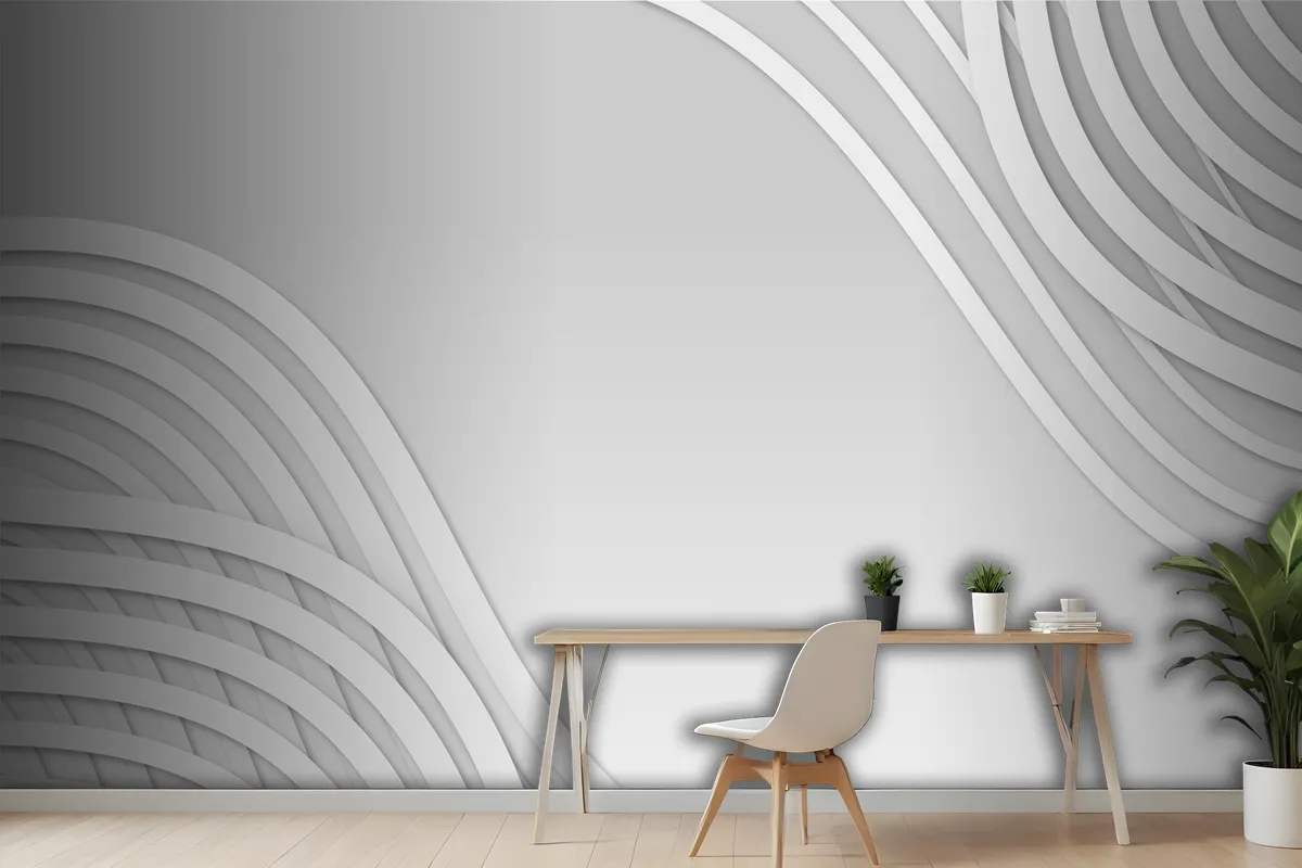 Paper Style White Monochrome Background Wallpaper Mural