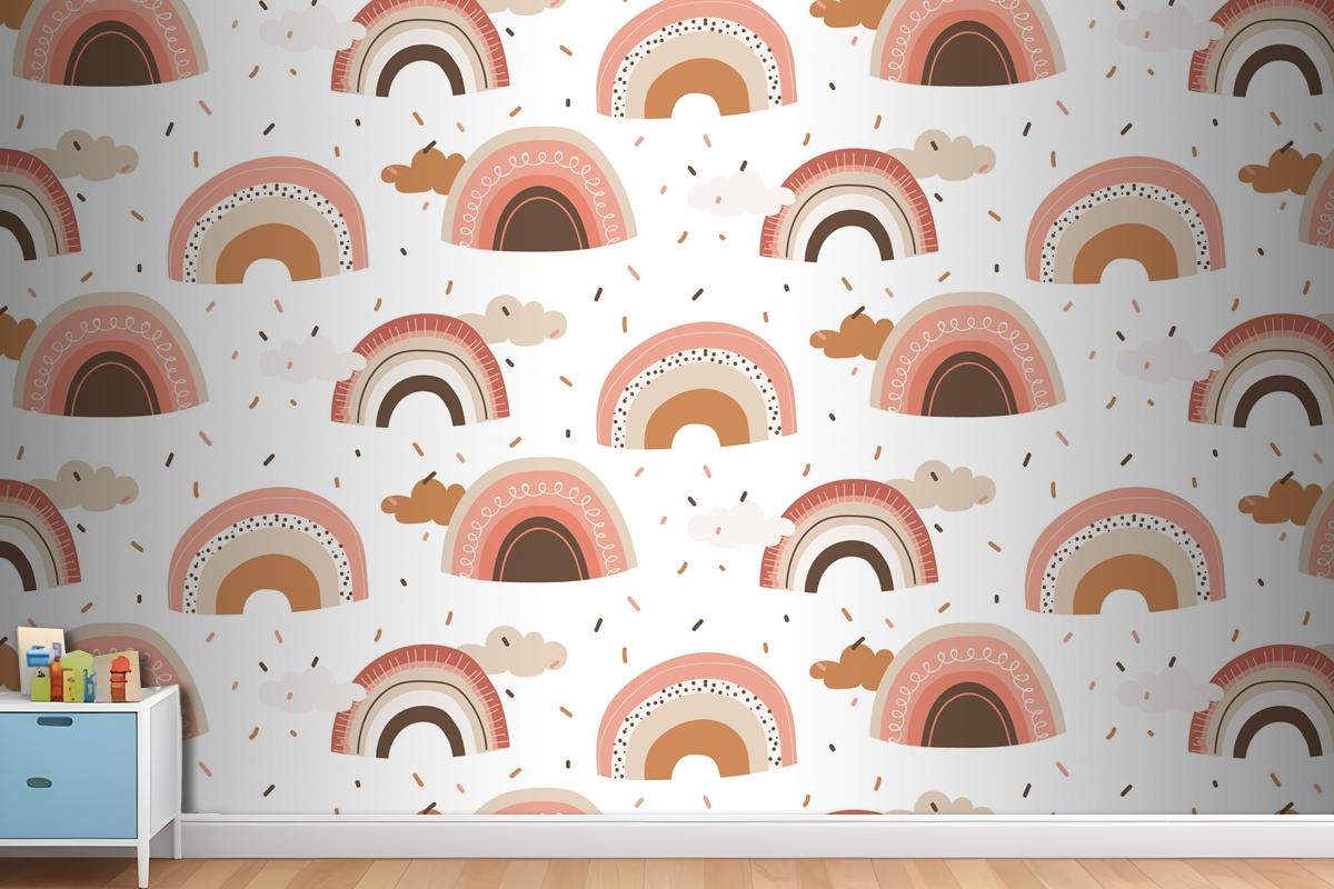 Hand Drawn Rainbow Pattern Design Wallpaper Mural