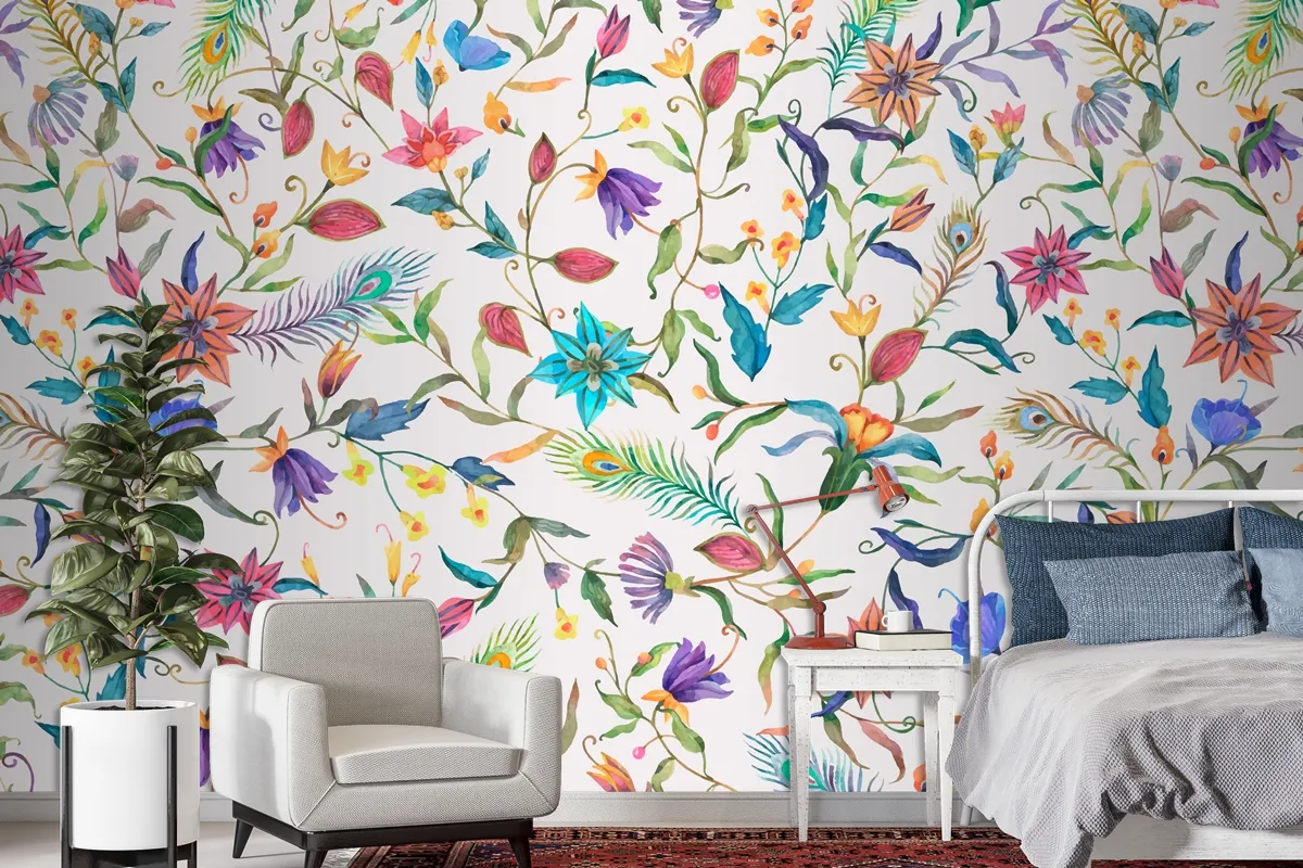 Background Of Floral Pattern Wallpaper Mural