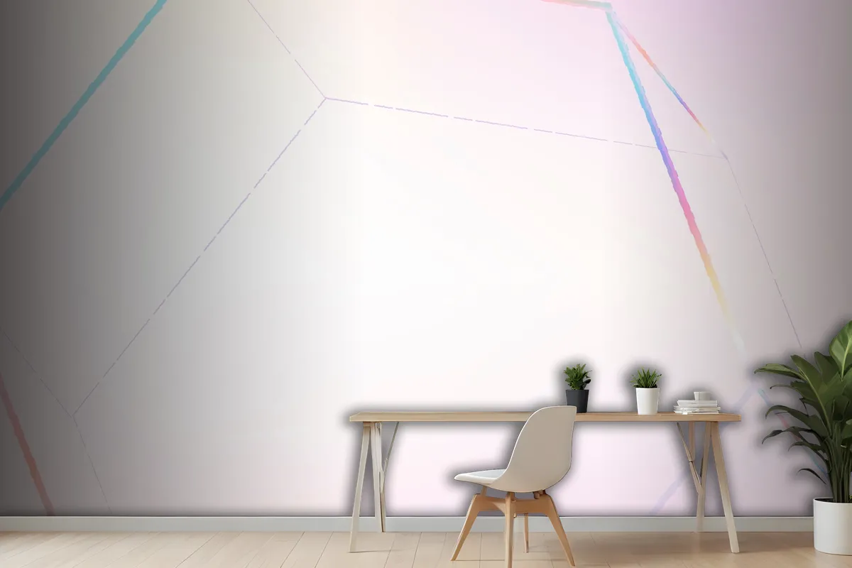 Pink Geometric Hexagonal Prism Office Wallpaper Mural